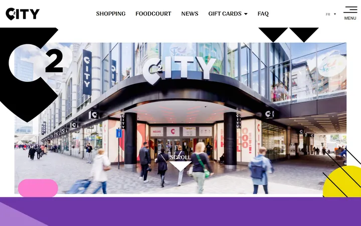 Page d’accueil du site de City 2